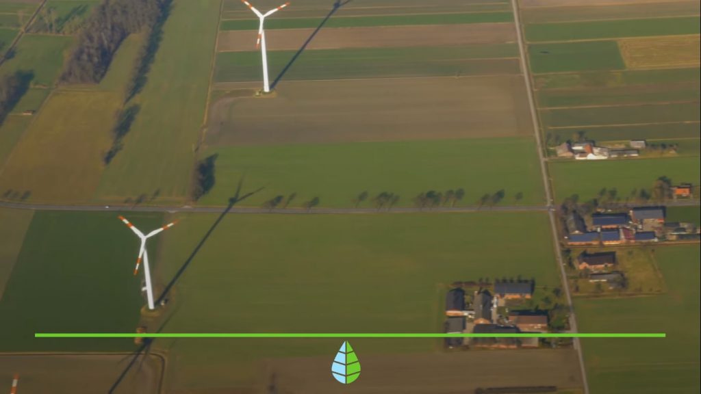 Energía eólica natural molinos de viento